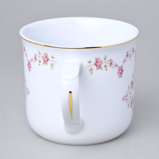 Hrnek vařák 650 ml růžičky + zlatá linka, Český porcelán a.s.