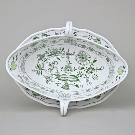 Sauceboat oval with stand 550 ml, Green Onion Pattern, Cesky porcelan a.s.