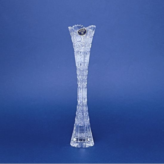 Křišťálová váza Na jednu květinu, broušená úzká 500PK, 255 mm, Crystal BOHEMIA
