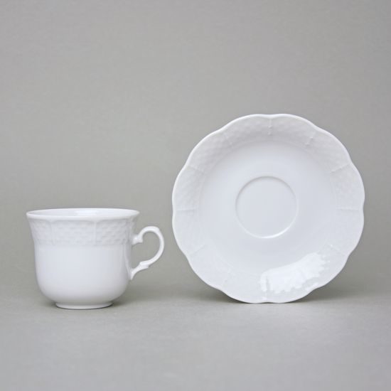 Cup 140 ml and saucer 135 mm, Thun 1794, karlovarský porcelán, NATÁLIE white