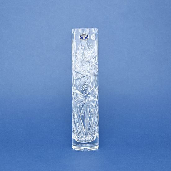 Crystal Hand Cut Vase - Narrow, 255 mm, Crystal BOHEMIA