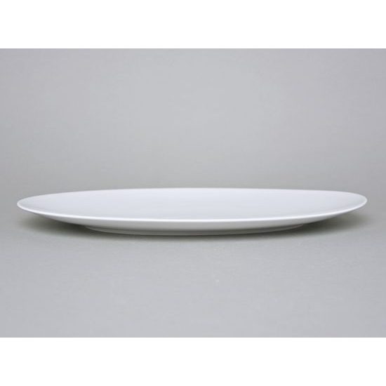 Dish oval 36,7 x 22 cm, Thun 1794 Carlsbad porcelain, Loos white