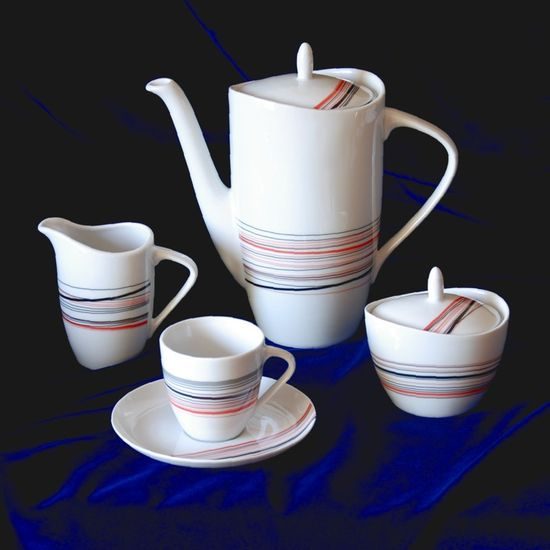 Coffee set for 6 persons, Thun 1794 Carlsbad porcelain, SYLVIE 80382