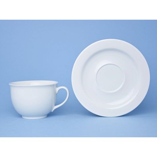 Olga: Šálek (hrnek) snídaňový 400 ml + podšálek 19 cm nedekor, Český porcelán a.s.