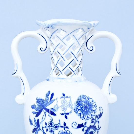 Vase perforated 29 cm, Original Blue Onion Pattern