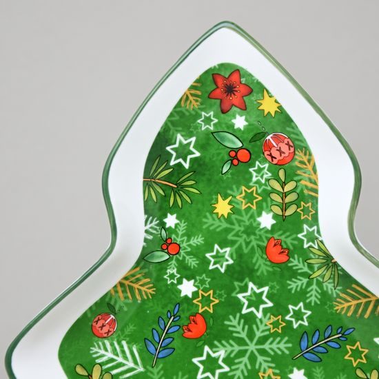 Christmas tree tray 30 x 25 cm, new bone china, EGAN