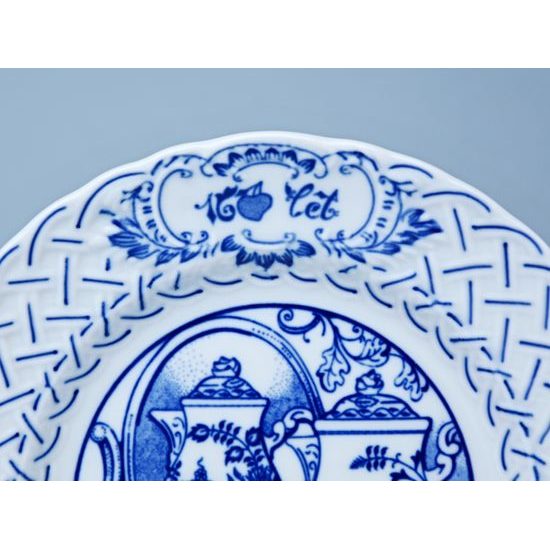 Annual plate, wall 18 cm, 160 years of Cesky porcelan (1864-2024), Original Blue Onion Pattern