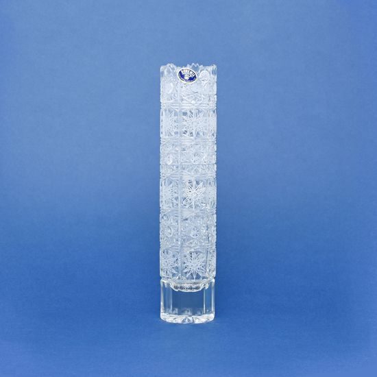 Crystal Hand Cut Vase - Narrow, 255 mm, Crystal BOHEMIA