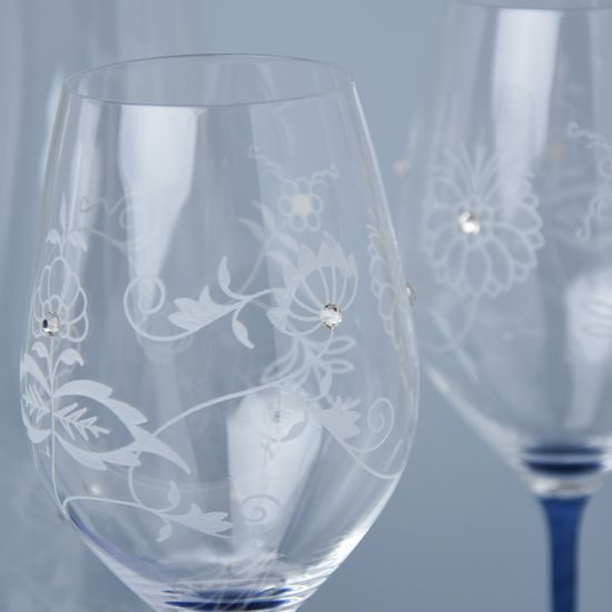 Set Vital - Blue Onion 4+1, 4 pcs. of wine glass 360 ml + carafe 1 l, with high-quality crystals