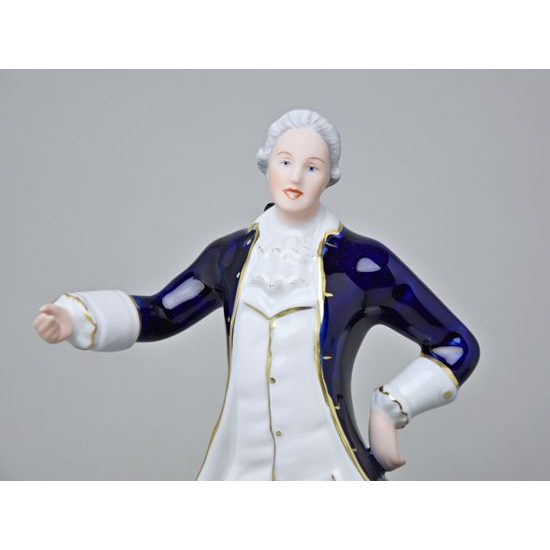 Gentleman rococo 12,5 x 10,5 x 22 cm, Isis, Porcelain Figures Duchcov