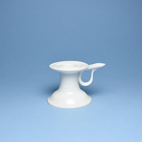 Candleholder 1991 with handle 6,5 cm, White Porcelain, Cesky porcelan a.s.