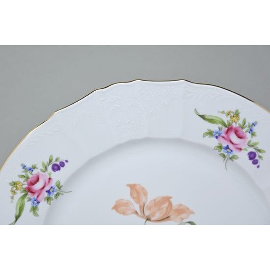 Club plate 30 cm, Thun 1794 Carlsbad Porcelain, BERNADOTTE Meissen Rose