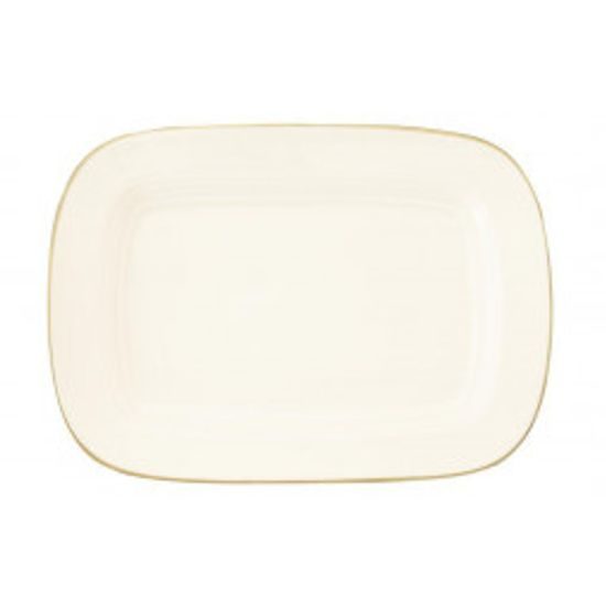 Platter rectangular 22,5 x 16 cm, Saphir Diamant oro 4159, Tettau Porcelain