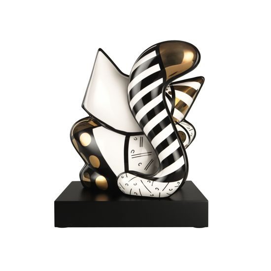 Figurine Romero Britto - Golden Cat, 25 / 21 / 31 cm, Porcelain, Goebel