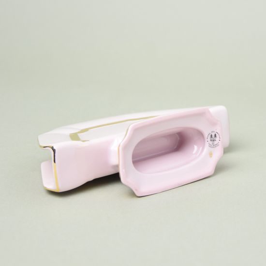 Stojánek na ubrousky 10 x 15 cm, Empír 380, Růžový porcelán z Chodova