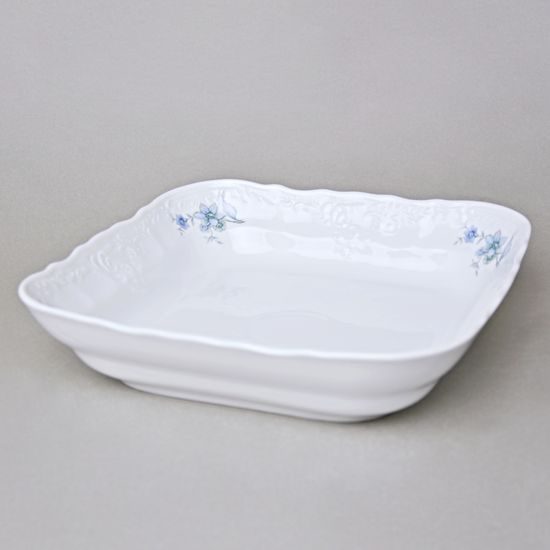 BERNADOTTE Hořec: Mísa čtyřhranná hluboká 25 cm J, Thun 1794, karlovarský porcelán