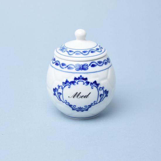 Hrnek na med s víčkem a nápisem Med 400 ml - na boku VČELKA, Cibulák, originální z Dubí