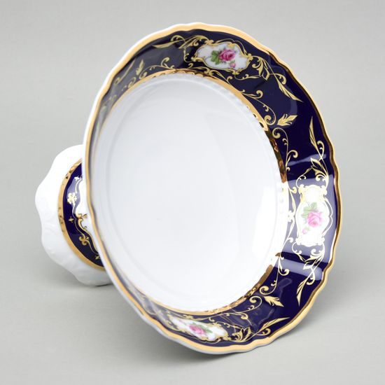 440: Mísa na ovoce 23 cm na noze, Sonáta, kobalt + růže, Leander Loučky