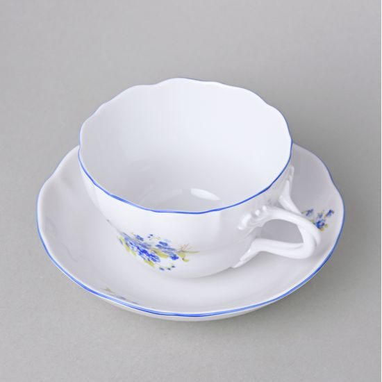 Cup and saucer D, 0,40 l, Forget-me-not-flower, Cesky porcelan a.s.