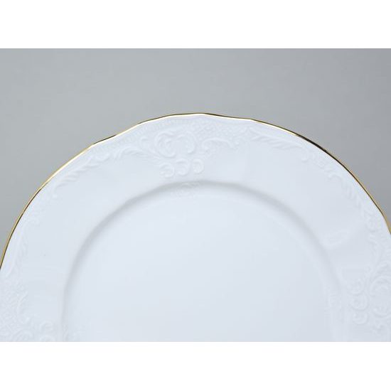 Plate dessert 19 cm, Thun 1794 Carlsbad porcelain, BERNADOTTE gold line