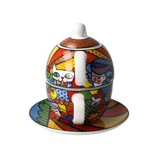 Tea for one Britto Garden 350ml, new bone china, J. Rizzi, Goebel
