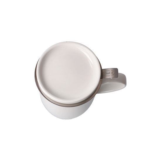 Tea Cup 450 ml with Lid and Strainer white 11,5 / 8 / 14 cm, Kaiser fine bone china
