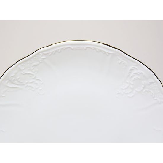 Cake plate 27 cm, Thun 1794 Carlsbad porcelain, BERNADOTTE gold line