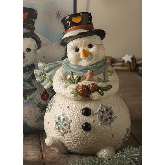 Snowman figurine Winter Dreams 16.5 / 16 / 26.5cm, stoneware, Goebel