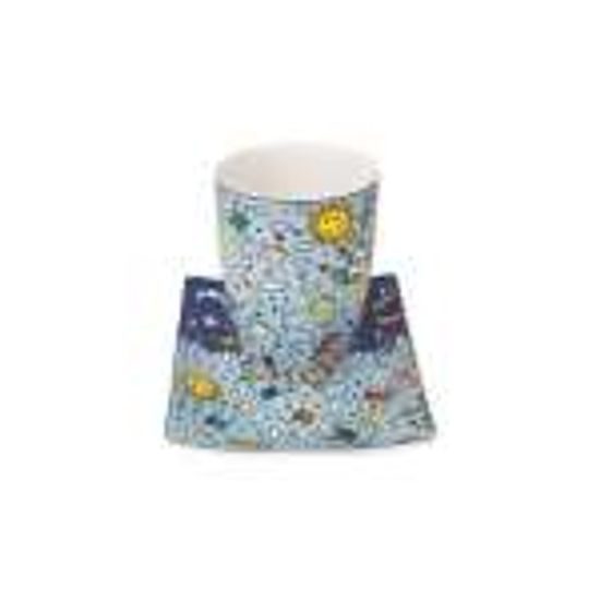 Cup and saucer James Rizzi - Give Peace a Chance, 400 ml / 19,5 cm, Fine Bone China, Goebel