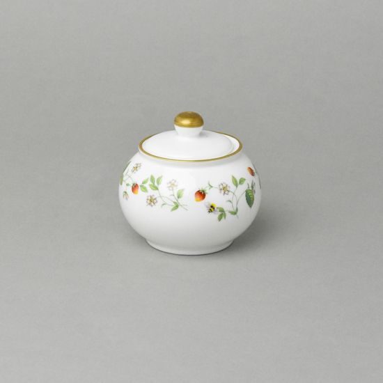Anglická jahodová zahrada: Cukřenka 150 ml, anglický kostní porcelán Roy Kirkham