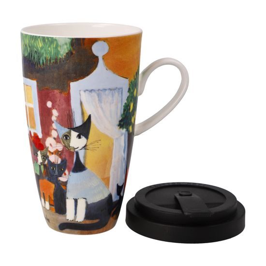 Hrnek s sebou Una bellissima giornata, 0,5 l, jemný kostní porcelán, R. Wachtmeister, Kočky Goebel