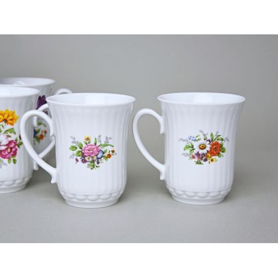 Mug Derby 250 ml, set 6 pcs., colorful flowers, Český porcelán a.s.