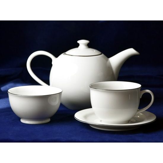 Olga: Breakfast set 4 pcs. with black line, Cesky porcelan a.s.