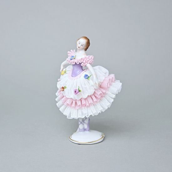 Tanečnice s krajkou, 12 x 9 x 15 cm, Porcelánové figurky Aelteste Volkstedter