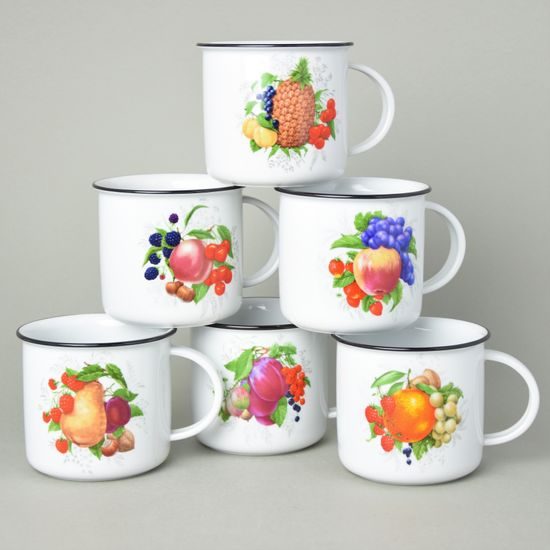 Mug Tina big 0,38 l, 6 pcs. fruits decor set., Český porcelán a.s.