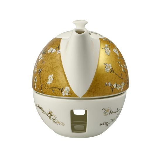 Teapot with warmer Van Gogh- Almond tree, 1,2 l, Fine Bone China, V. van Gogh, Goebel