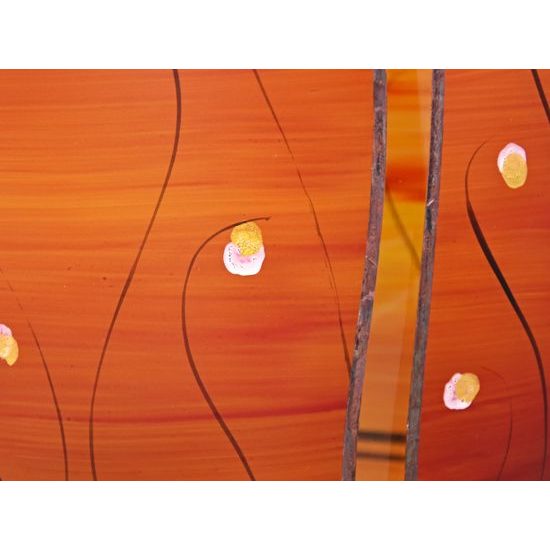 Studio Miracle: Váza oranžovo - červená, 30 cm, ruční dekorace Vlasta Voborníková