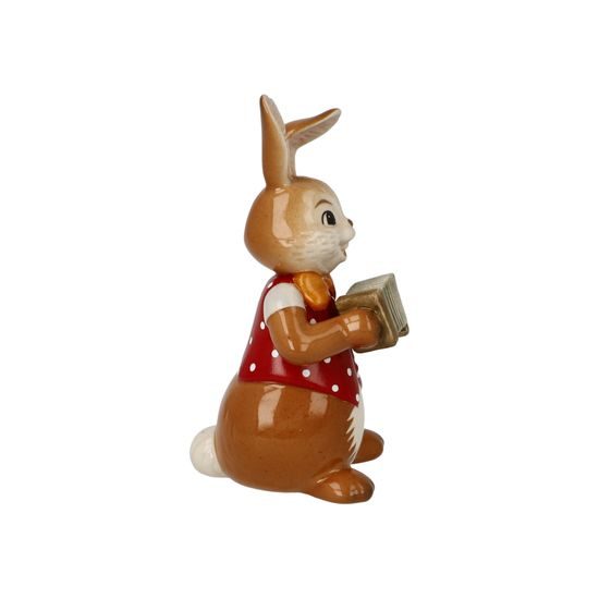 Rabbit figurine with accordeon 4 / 4 / 8cm, stoneware, Goebel