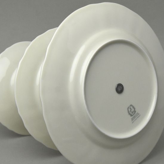 Cake stand 3 pcs. 34 cm, Thun 1794, karlovarský porcelán, BERNADOTTE ivory + flowers + gold line