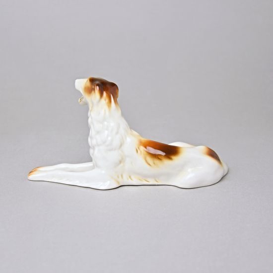 Chrt ležící 19 x 7,5 x 9,5 cm, Luxor, Porcelánové figurky Duchcov