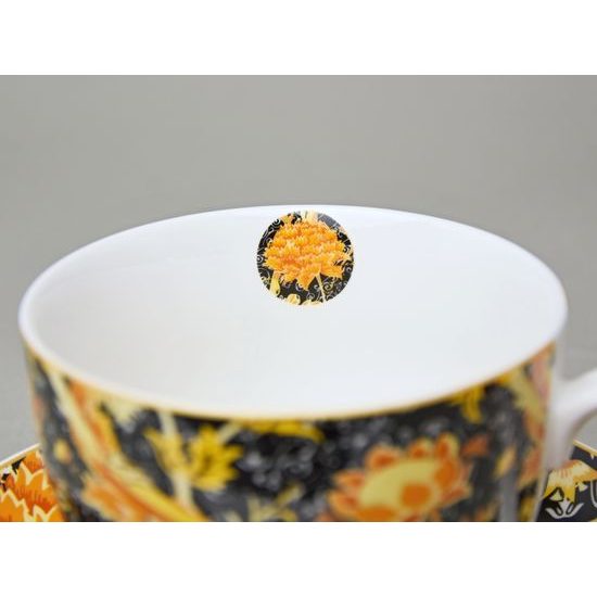 Cup Jumbo 470 ml + saucer 17 cm, William Morris, Cray floral, porcelain Duo Gifts