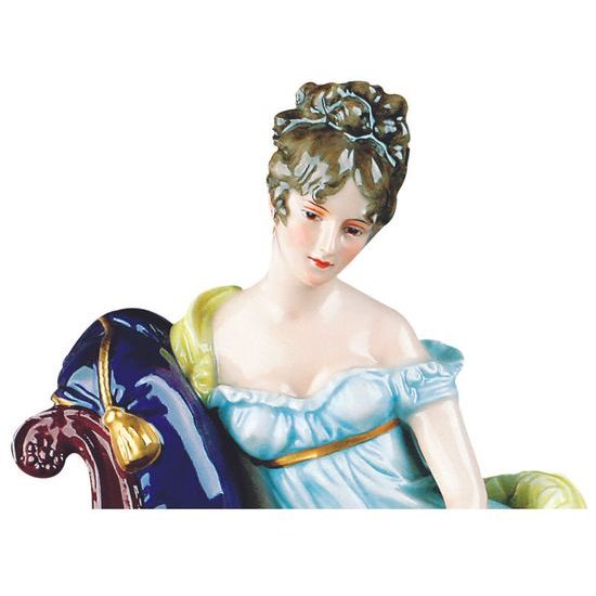 Madam Recamier 20 x 13 x 25 cm, Prof. Otto Poertzel, Porcelánová manufaktura Scheibe-Alsbach