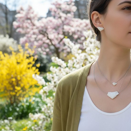 Necklace: Knot (Little Bird), Porcelain Jewels Studio Mallys