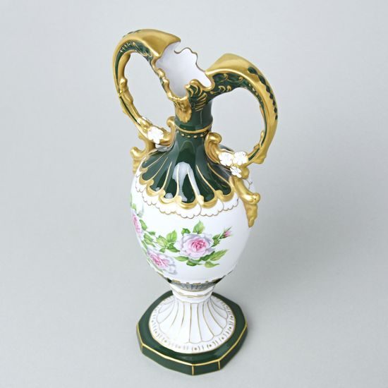 Two-eared Amphora Vase 17 x 12 x 28 cm, Color 1 - Green, Vases Duchcov