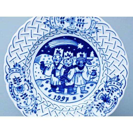 Annual plate 1997 18 cm, relief, Original Blue Onion Pattern