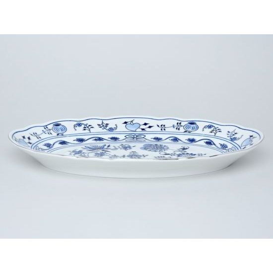 Dish oval flat 35 cm, Original Blue Onion pattern + platinum