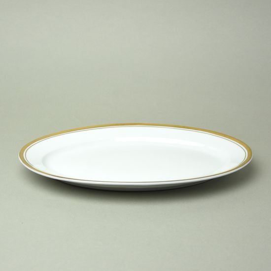 511: Mísa oválná 32 cm, Sabina, zlatý proužek, Leander Loučky