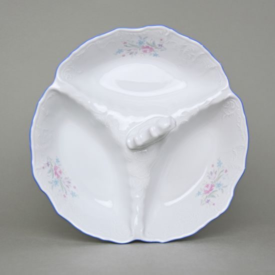 Cabaret bowl 23 cm, Thun 1794 Carlsbad porcelain, BERNADOTTE blue-pink flowers