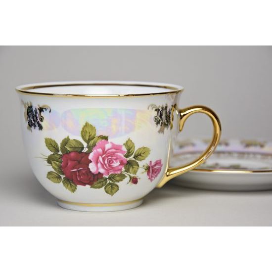 Šálek 400 ml snídaňový a podšálek 19 cm, Cecily, porcelán Carlsbad