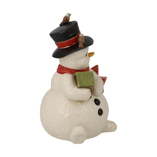 Snowman figurine Moving into Winter Home 8.5 / 8 / 13.5cm, stoneware, Goebel